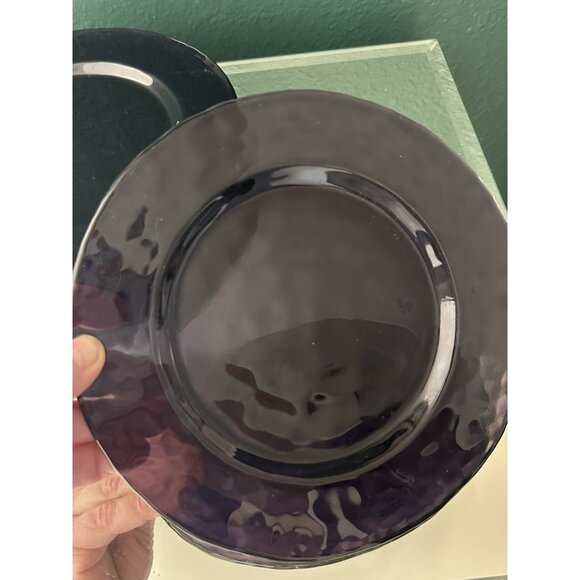 Set 5 Studio Bormioli Rocco Hammered Amethyst Purple 8” Salad/Dessert Plates Vtg - Picture 5 of 8